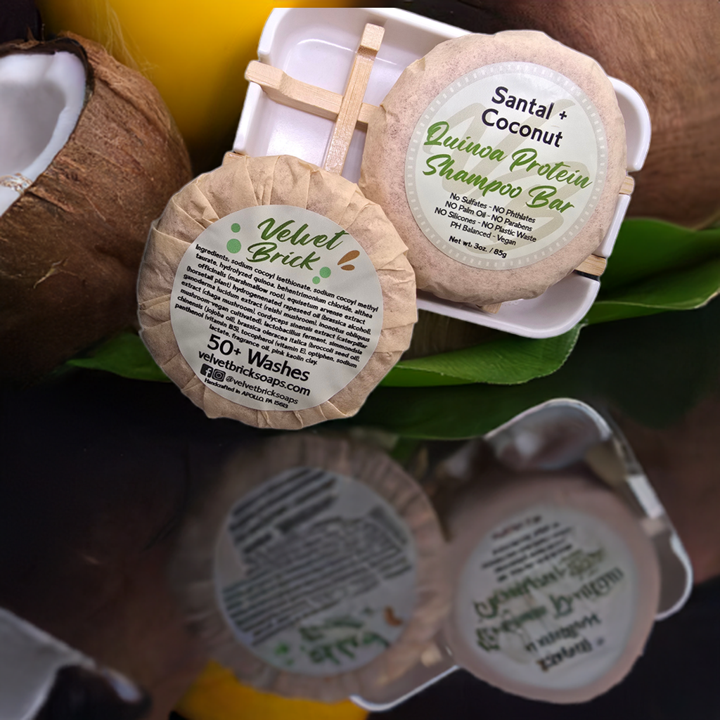 shampoo bars without palm oil or coconut oil Santal + Coconut Shampoo Bar 3oz