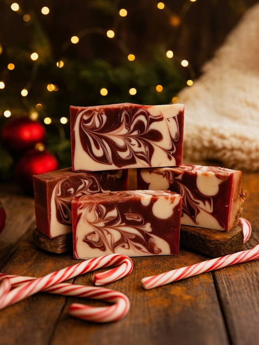 Candy Cane (Peppermint) 4 oz. Coconut Milk Soap