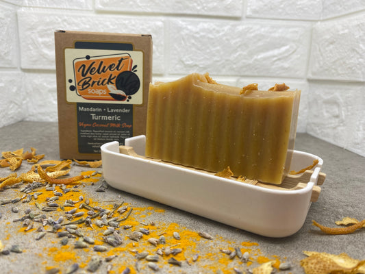 Mandarin Lavender Turmeric 4oz. Coconut Milk Soap